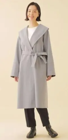 CBクレストブリッジ　メルトンジャージービッグカラーコート　グレー　新品未使用