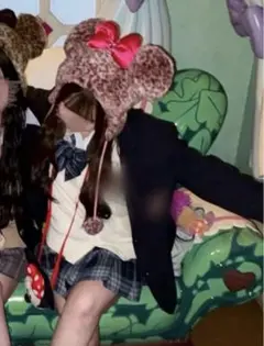 ディズニー ミニー ファンキャップ ヒョウ柄 ピンク