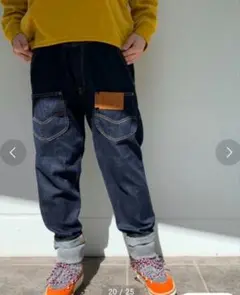 メルシーボークー メンズ Leeコラボ うしろまえサルエルデニムパンツ