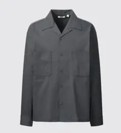 ユニクロ UNIQLO U オープンカラーシャツ ダークグレー M
