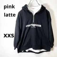 ピンクラテ　レディース　トップス　パーカー　ブラック　フード付きTシャツ