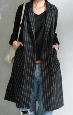 アンティカ 未使用 オリジナル ストライプ ロングベスト ロングジャケット 希少