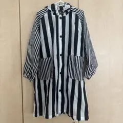 白黒ストライプ レインコート　120