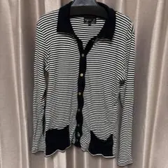 agnès b. ストライプ 長袖カーディガン