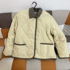 コート キルティングジャケット ダウン アウター ベージュ 中綿入り ボア