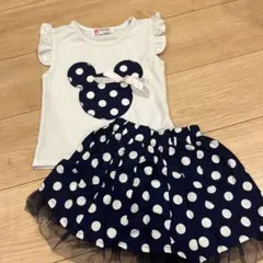 ミッキー風デザイン Tシャツ＆スカートセット
