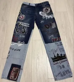 R Gucci 17SS スタッズ プリント ダメージ デニム パンツ グッチ 
