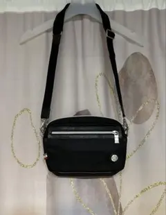 オロビアンコ リモンタナイロン シボ革 レザー ショルダーバッグ ブラック