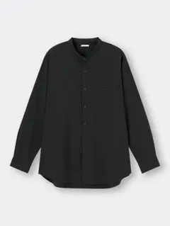 GU バンドカラーシャツ XL ブラック スタンドカラー