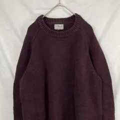 90s 00s エルエルビーン L.L.bean 肉厚 ニット バーガンディ