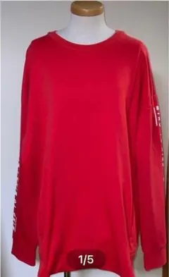 H&M メンズ　トレーナー　長袖　赤　XL