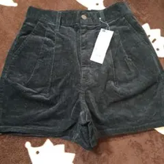 新品!!　GU コーデュロイショートパンツ S ブラック