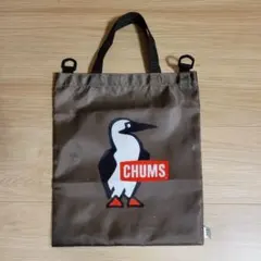 チャムス　ショルダーベルト付き2WAYトート　カーキ色