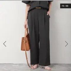 週末お値下げ☆未使用☆ノーリーズ☆ウォッシャブルツイルイージータックワイドパンツ