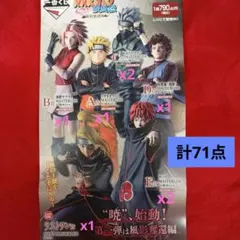 一番くじ NARUTO-ナルト- 疾風伝 風影奪還編 1ロット 計71点
