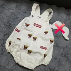 ヒステリックミニ ロンパース サロペット オーバーオール 白