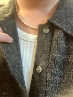 ツイストチェーン　ネックレス　4mm 45cm シルバー925 ロープチェーン