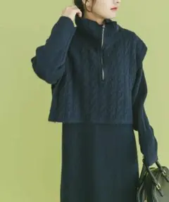 URBAN RESEARCH ハーフジップニットセットワンピース
