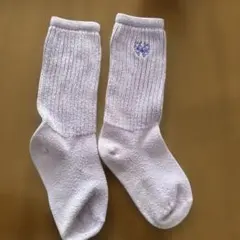 アナスイミニ薄紫 リブ編み キッズ靴下18〜20