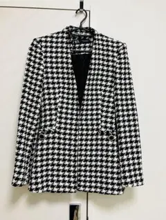 ザラ ZARA 22AW ハウンドトゥース チェック ジャケット