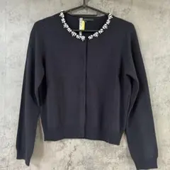 ANAYI カーディガン ビジュー付き ネイビー　36