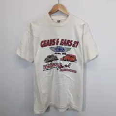 【90s USA製】フルーツオブザルーム Tシャツ XL 車 ホットロッド 白