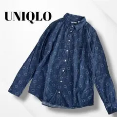 UNIQLO/ユニクロ/レディース/デニムシャツ/総柄/ダンガリーシャツ