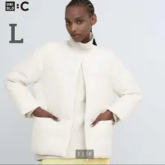 【UNIQLO: C】 ライトダウンジャケット　オフホワイト　L
