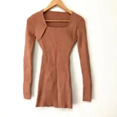 SPIRALGIRL バックレースアップタイトリブワンピース