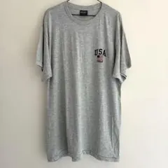 90s ポロラルフローレン Tシャツ XL グレー 星条旗 USAロゴ 古着