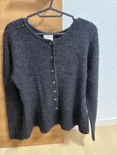 ダークグレー ボタン付きカーディガン Sサイズ