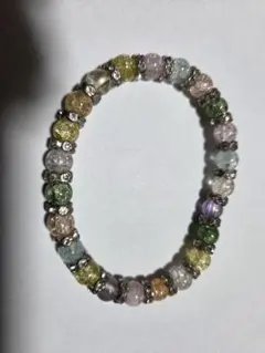 多色クリスタルビーズブレスレット