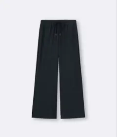 GU ジーユー リブプルオンパンツ 丈標準68.0〜72.0cm ブラックM