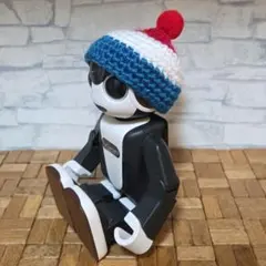 ロボホン*ニット帽✕とんがり*ボーダー(RD✕WH✕BL)*ハンドメイド♪