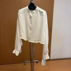 タグ付き未使用】Cacco ショート丈コットンリネンシャツ ホワイト