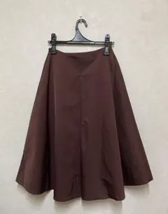 ブレンヘイム　アシンメトリーフレアスカート ひざ丈プリーツ ワインレッド XS