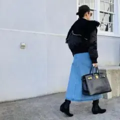 Mila Owen デニムフロントベンツナローフレアスカート0サイズ