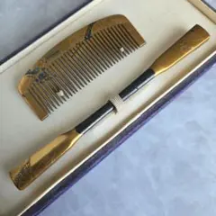 アンティーク　鼈甲　笄　簪　櫛　かんざし　金蒔絵　髪飾り　和装小物　Q4