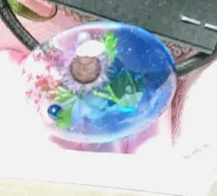 ヘアーアクセサリー　ヘアゴム　　オーバル　レジン　ブルー№27