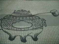 古布洗い張り羽織の裏地はぎれ茶道具　198㎝　アンティーク昔着物生地