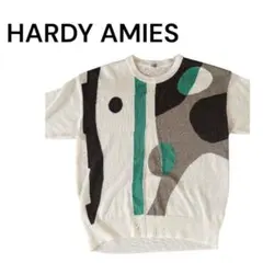 HARDY AMIES ハーディエイミス アブストラクトニット 半袖サマーニットのサムネイル