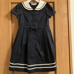 ☆美品☆CHOPIN セーラー襟半袖ワンピース ネイビー120