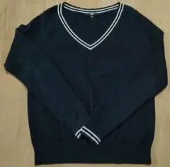UNIQLO　Vネックセーター　濃紺　ネイビー　メンズ　Lサイズ