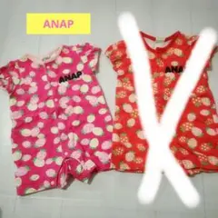 ANAP Kids ロンパース ピンク いちご柄 70cmのサムネイル