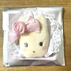 シークレットヘアクリップ　ホワイトフリル　マロンクリーム　サンリオ