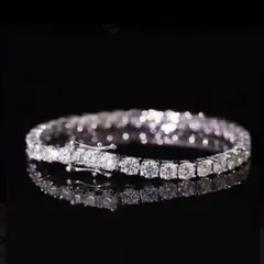 【即発送】GRA証明付｜高級3mmモアサナイト　テニスチェーンブレスレット