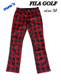 FILA GOLF フィラゴルフ　パンツ　チェック柄　裏起毛　厚手　M