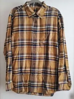 UNIQLO XL 茶色・チェック ネルシャツ