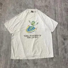 USA製 90s フルーツオブザルーム ゴルフ 恐竜 プリント Tシャツ XL 