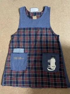 kusuguru チェック柄エプロン